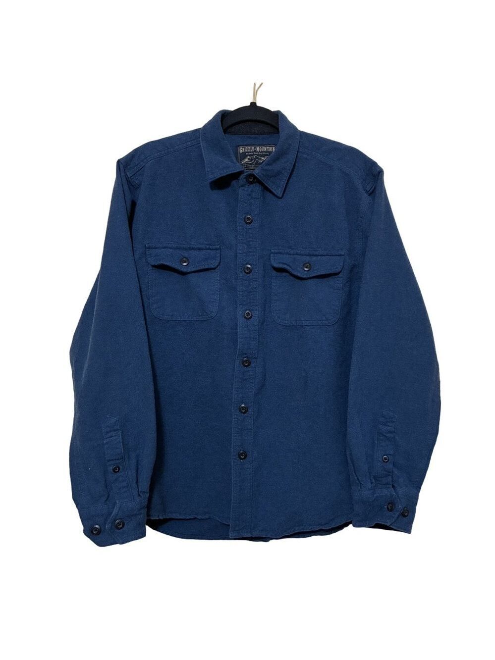 Grizzly Mountain Button Up Shacket Men’s M Blue Long Sleeve Outdoor Shirt